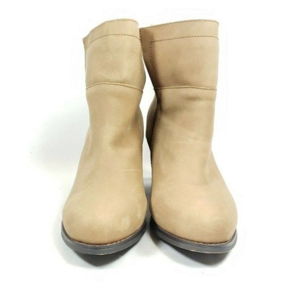 Santa Fe Boot Co. Heeled Ankle Boots Women's Size 9 Tan Leather Slip On - Picture 3 of 8